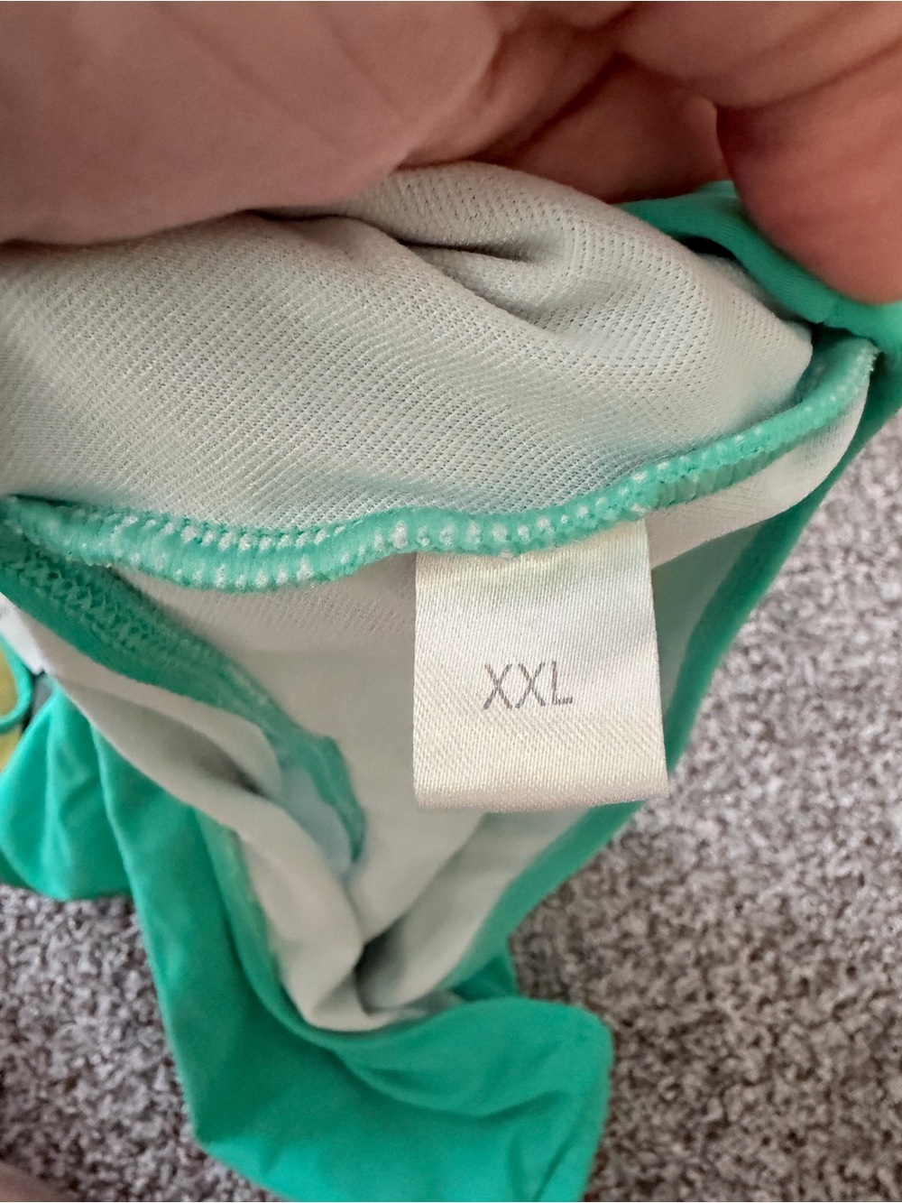 Striped Multi-Color Bikini Top with Aqua Bottoms - Picture 3 of 4